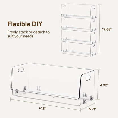 HBlife Clear Acrylic Kids Shoe Rack Baby Toddler Shoe Storage Organizer for Closet Floor Entryway Bedroom, 4 Tier Stackable Small Shoe Rack Shelf Display Stand