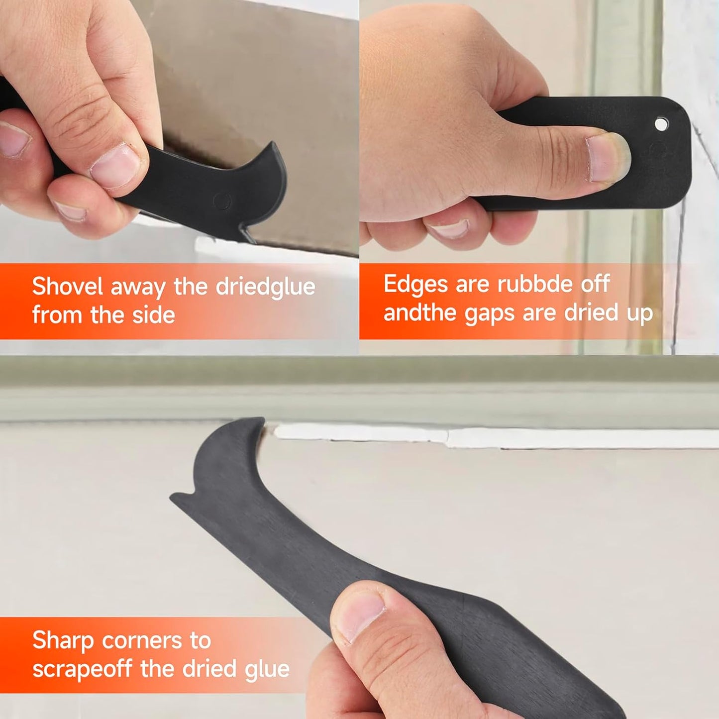 Stainless Silicone Caulking Tools Kit,Set of 13pcs Sealant Finishing Tool Grout Scraper,Putty Knives,5 Silicone Pads,Sink Joint Caulk Remover with 3pcs Glass Glue Angle Scraper