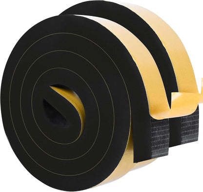 ToLanbbt White Door Window Weather Stripping Self Adhesive Foam Tape High Density Foam Sealing Strip Window Insulation Weatherproof Gasket Tape for Doors and Windows (1/2" W X 1/8" T X 16.5')