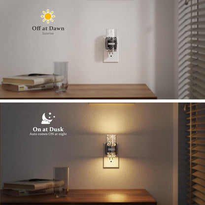 JandCase Motion Sensor Night Light, Night Lights Plug into Wall,3000K Soft White 0-100 LM Dimmable LED Night Light, Motion Activated Nightlight for Bathroom Hallway Decor