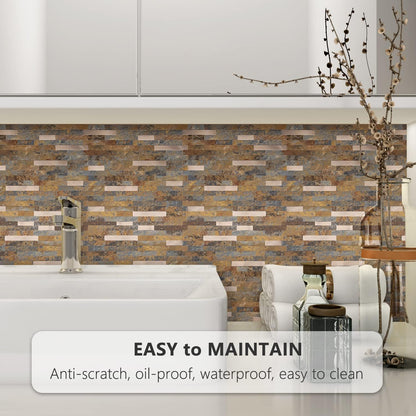 STICKGOO Peel and Stick Backsplash Tile, Stick on Backsplash for Kitchen and Bathroom, Volakas White Look PVC Mixed Metal Silver Self Adhesive Wall Tiles(Sample)