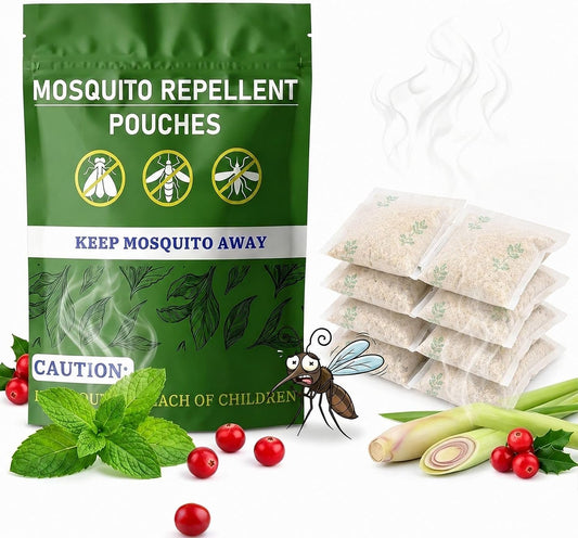 Mosquito Repellent Pouches Indoor Home Outdoor Patio, 60 Days Long-Lasting, Mosquito Repellent Bags for Yard, Garage, Bedroom, Fresh Mint Scent, Non Toxic, Kid & Pet Safe, Covers 120 sq ft, 10 Pack