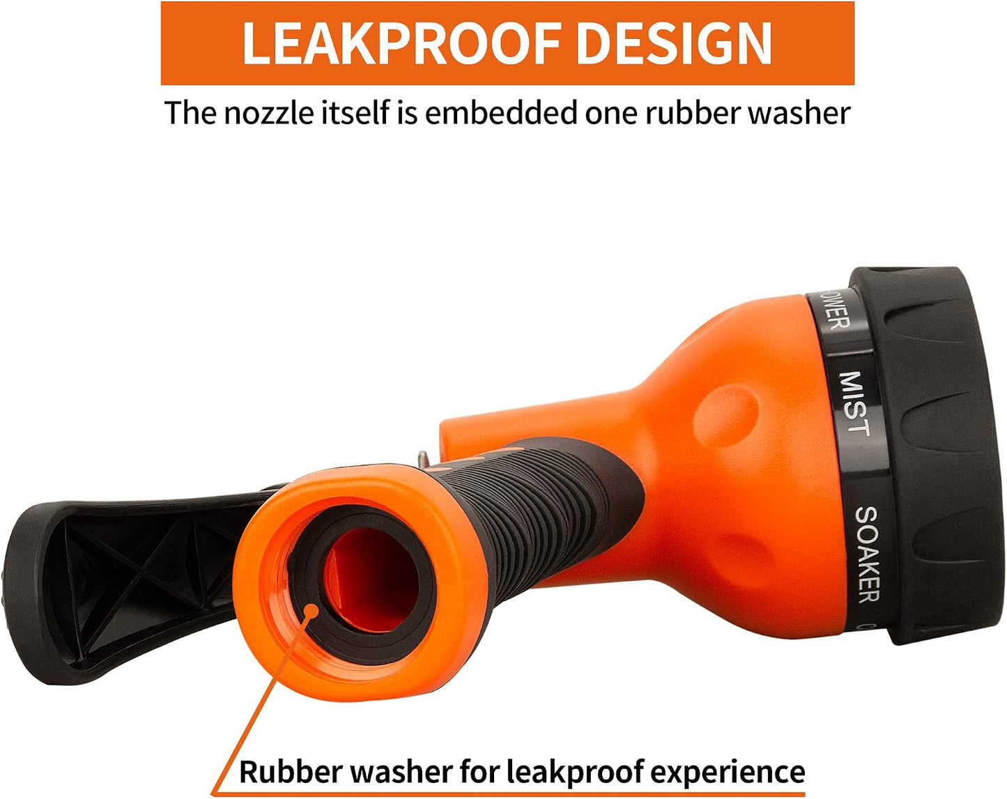 AUTOMAN Garden Hose Nozzle - 2 Pack, 100% Metal High Pressure Spray Nozzle, Labor-Saving Design, Heavy Duty for Garden Watering, Car Washing, Window Cleaning, Pets Bathing