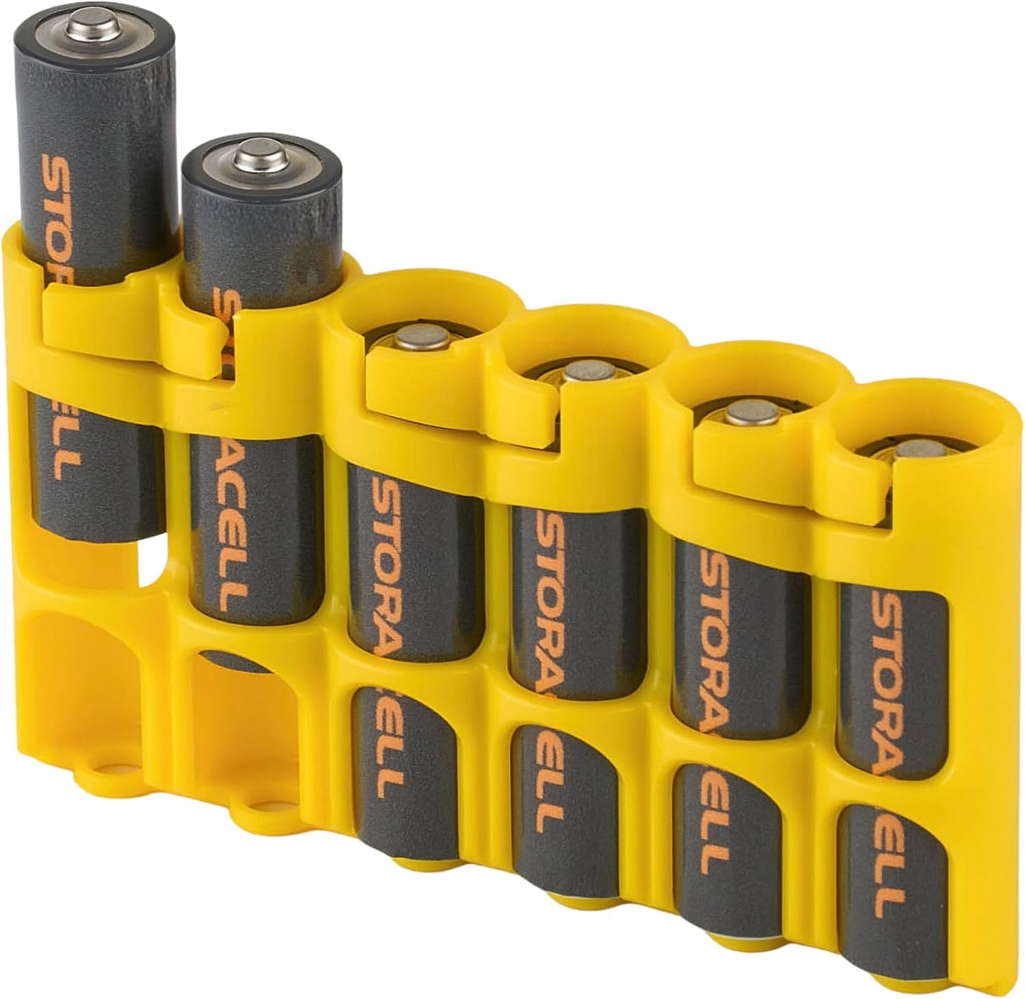 Storacell Slimline AA-6 Battery Storage Caddy and Dispenser (Pack of 2), Military Green, Holds 6 AA Batteries (Not Included), Durable & Compact Design, The Original Battery Caddy, Made in The USA