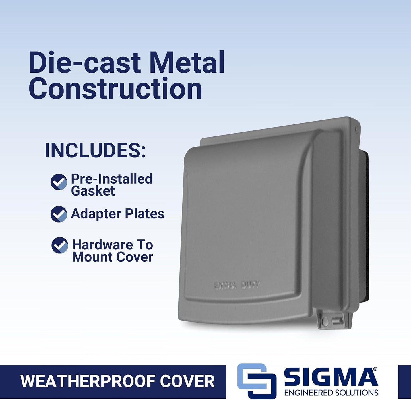 Sigma 14433M Weatherproof 2-Gang While In Use Receptacle Cover, Gray
