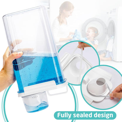 Laundry Detergent Dispenser-1 Pack, Detergent Dispenser with 4 Removable Labels, Laundry Soap Dispenser for Laundry Room Organization and Storage, BPA Free & PET Plastic Clear (98 oz)