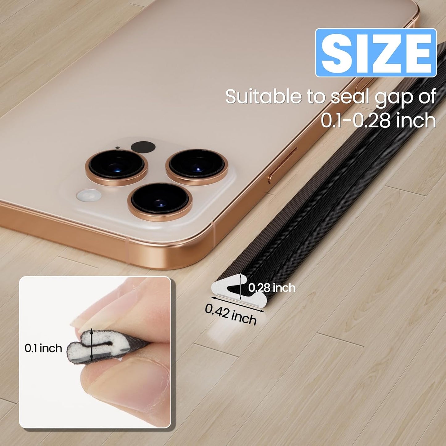 19.7ft V-Shape Thin Weather Stripping Door Frame Seal Strip,Self-Adhesive Door Small Gap Filler for Winter Insulation,Foam Weatherstripping for Door Draft Stopper Light Blocker,White