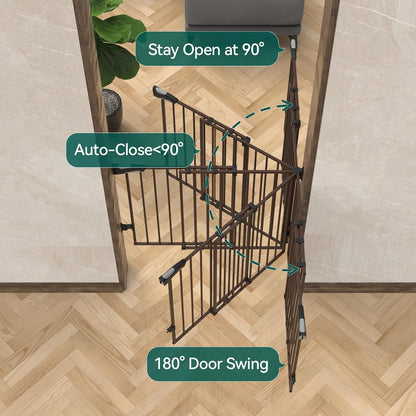 Babelio Baby Gate for Stairs, Kitchen & Doorways, No Bottom Bar| One-Handed Operation| Auto-Close| Hardware Mount (Drill Needed) Safety Dog/Pet Gate (Black - B17, 26-43" W, 28" H)