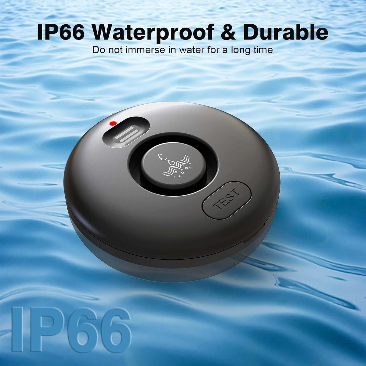 RUIKORING Water Leak Detectors for Home 4 Pcak, 120dB Adjustable Loud Alert Water Sensor, IP66 Waterproof Water Alarm, Easy Installation for Home, Bathroom, Sink, Basement Flood Prevention, Laundry