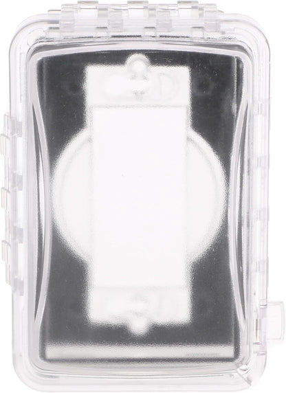 TayMac MM110C Weatherproof Single Outlet Outdoor Receptacle Cover, 5/8 Inches Deep, Clear