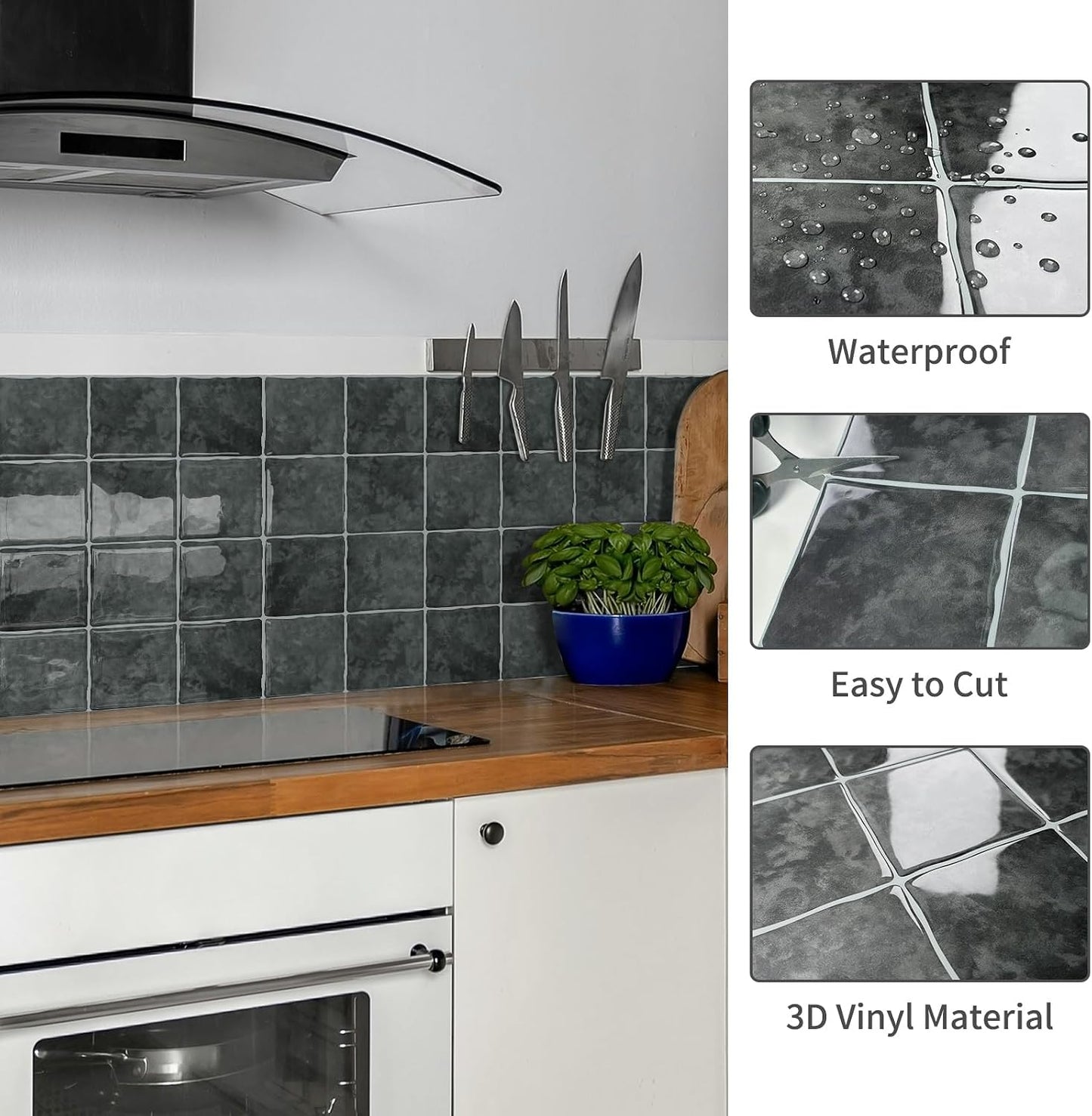 10 Sheet Thicker Peel and Stick Backsplash Tile, 12"x12" 3D Self Adhesive Square Mosaic Subway Checkered Vinyl Backsplash Stick on Wall Tiles for Bathroom, Kitchen, Living Room (10, Orange)