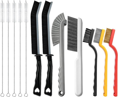 12pcs Crevice Cleaning Brush, Straw Cleaner Brush, Hard Bristle Grout Brushes for Home, Bathroom, Ktichen, Window and Corners