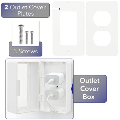 Bates- Baby Safety Outlet Cover Box, Locking Baby Proof Outlet Covers | Locking Plug Covers for Electrical Outlets