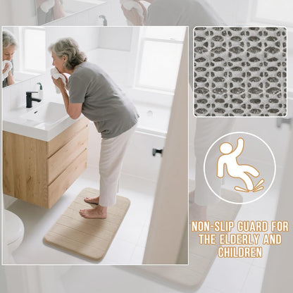 Yimobra Memory Foam Bath Mat, Super Soft Absorbent Bathroom Rug Non Slip, Quick Dry, Machine Washable Floor Carpet for Tub Shower, Home Decor Accessories, 24x17, Grey