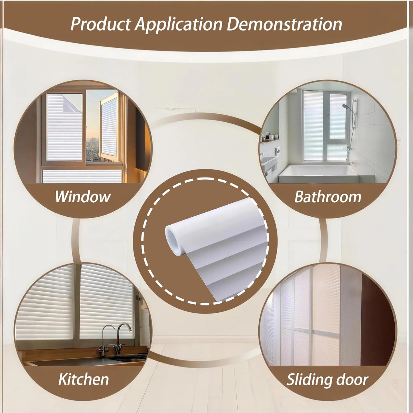 Frosted Window Privacy Film Static Cling, Removable Reusable Glass Sticker, Anti-UV Heat Blocking Decorative Window Film for Home Bathroom Bedroom with Installation Tools Frosted White 17x78inch