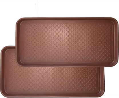 2 Pack Large Multifunctional Tray Mat Washable Indoor or Outdoor Tray Mat for Shoes Boots Plants Pots Paint Tins Pet Bowls Car Storage, 30 x 15 x 1.2 Inches