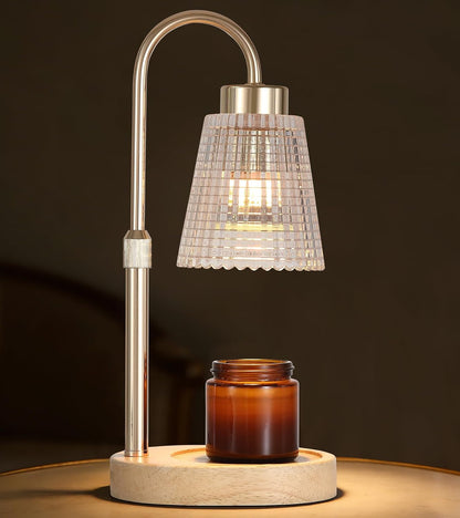 MEIXISUE Candle Warmer Lamp with Timer and Dimmer,Electric Gold Light Gifts for Women Melt Wax Warmer Lamp with 2 Bulbs for Candle Jars House Warming New Home Decor Bedroom