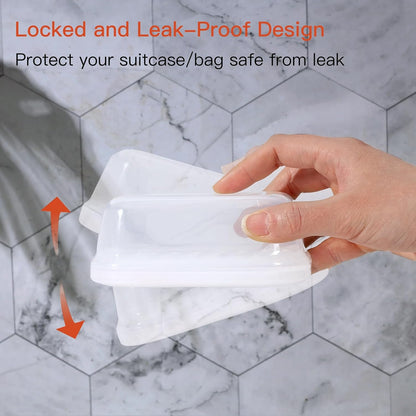 Quatish Leakproof Soap Dish with Lid & Draining Layer, Shatterproof Travel Bar Soap Holder Case Container, Portable Travel Size Toiletries Essentials for Camping, Gym, Bathroom, Black