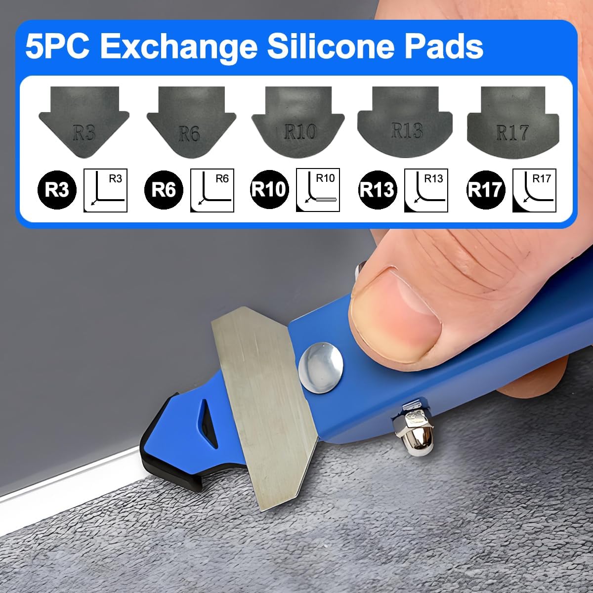 High Quality 3 in 1 Caulking Tools Sets, Steel Sealant Finishing Tool for Bathroom Kitchen Tile Window Sink Joints, Caulk Remover & Grout Scraper,for Smooth Caulking Come with a Knife