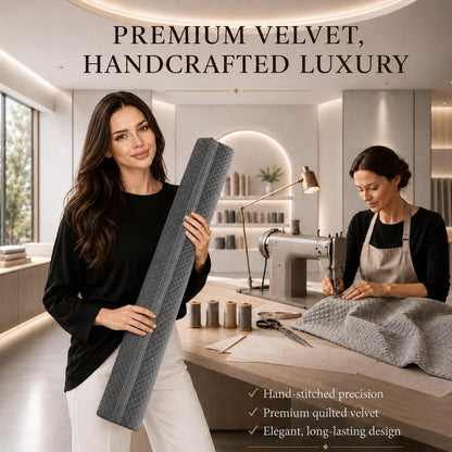 Ciieyuo Premium Velvet Under Door Draft Stopper, 30'' to 36'' Adjustable Gap Filler, Double-Sided Windproof Seal, Easy Install to Block Noise, Cold Air, Light, Dust, and Drafts