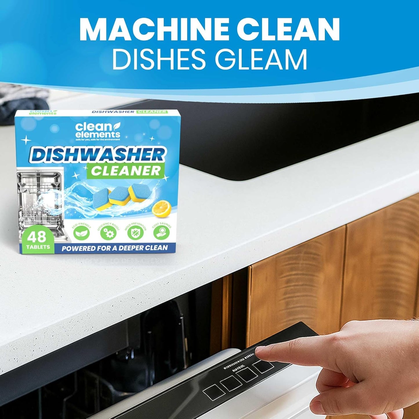 Dishwasher Cleaner Tablets & Deodorizer – 48 Pack (2 Year Supply) Deep Cleaning Descaler Pods, Removes Limescale, Hard Water, Calcium, Grease & Odor, Septic Safe Heavy Duty for Dish Washer