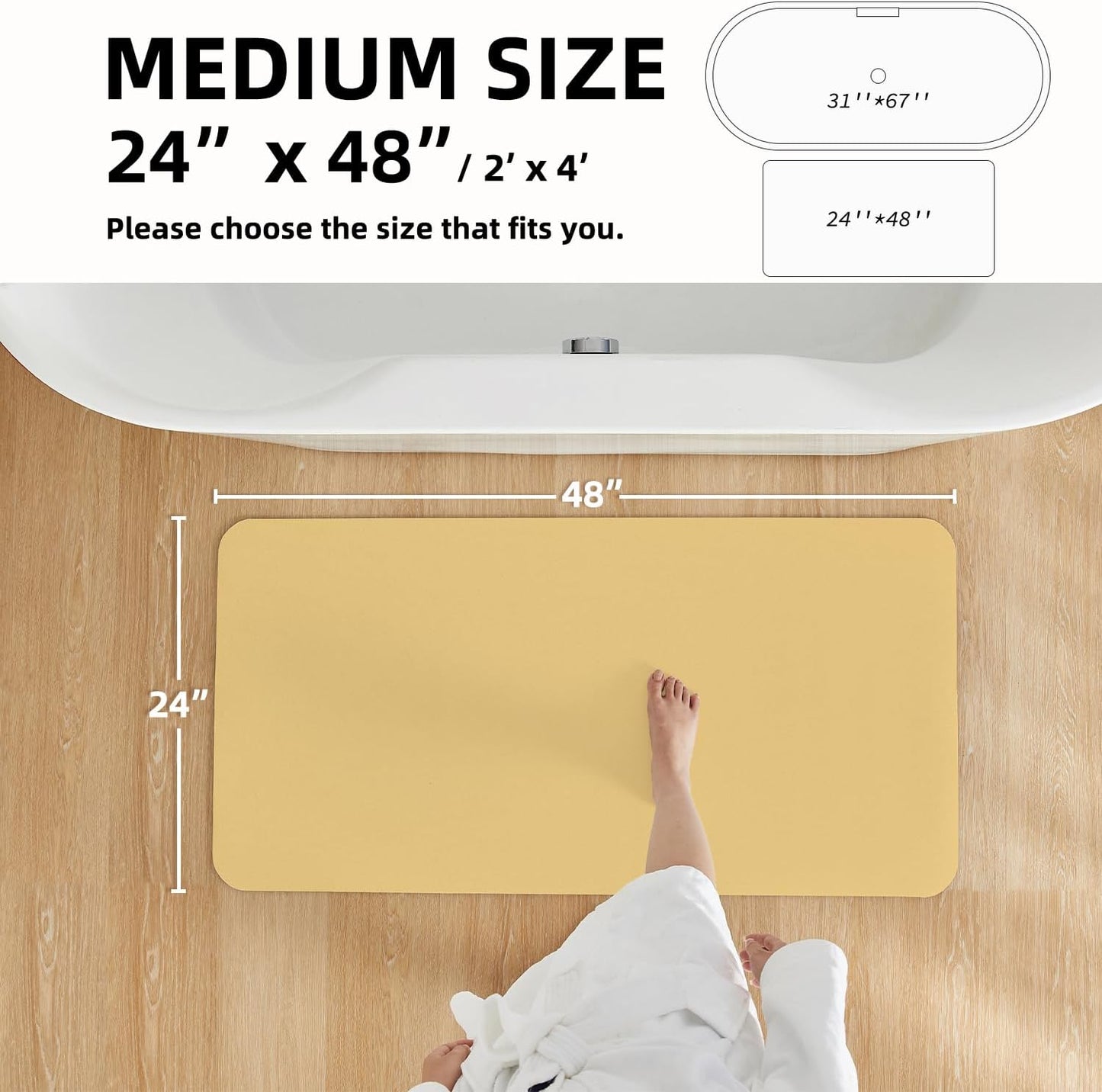 TYUU Bath Mat, Bathroom Rugs Non Slip Washable Thin Absorbent Quick Dry Bath Mat Fits Under Door Bathroom Floor Mat Perfect for Bath, Shower, or Sink 16"x24" Dark Grey