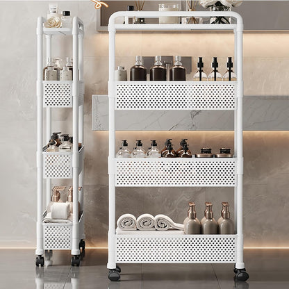 Slim Storage Cart, Plastic Kitchen Gap Storage, Multi-Layer Organizer with 360° Swivel Wheels for Kitchen Bathroom (Black,3 Tier)