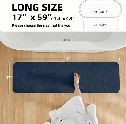 TYUU Bath Mat, Bathroom Rugs Non Slip Washable Thin Absorbent Quick Dry Bath Mat Fits Under Door Bathroom Floor Mat Perfect for Bath, Shower, or Sink 16"x24" Dark Grey