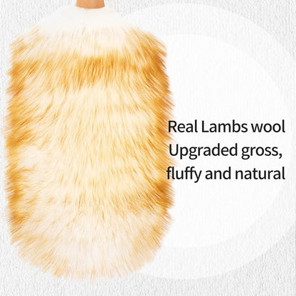 Extendable Lambswool Duster 29-110 Inch,Anti-Static Flexible Head, Stainless Steel Pole for Cleaning High Ceiling,Fan,Furniture,Roof Dusting
