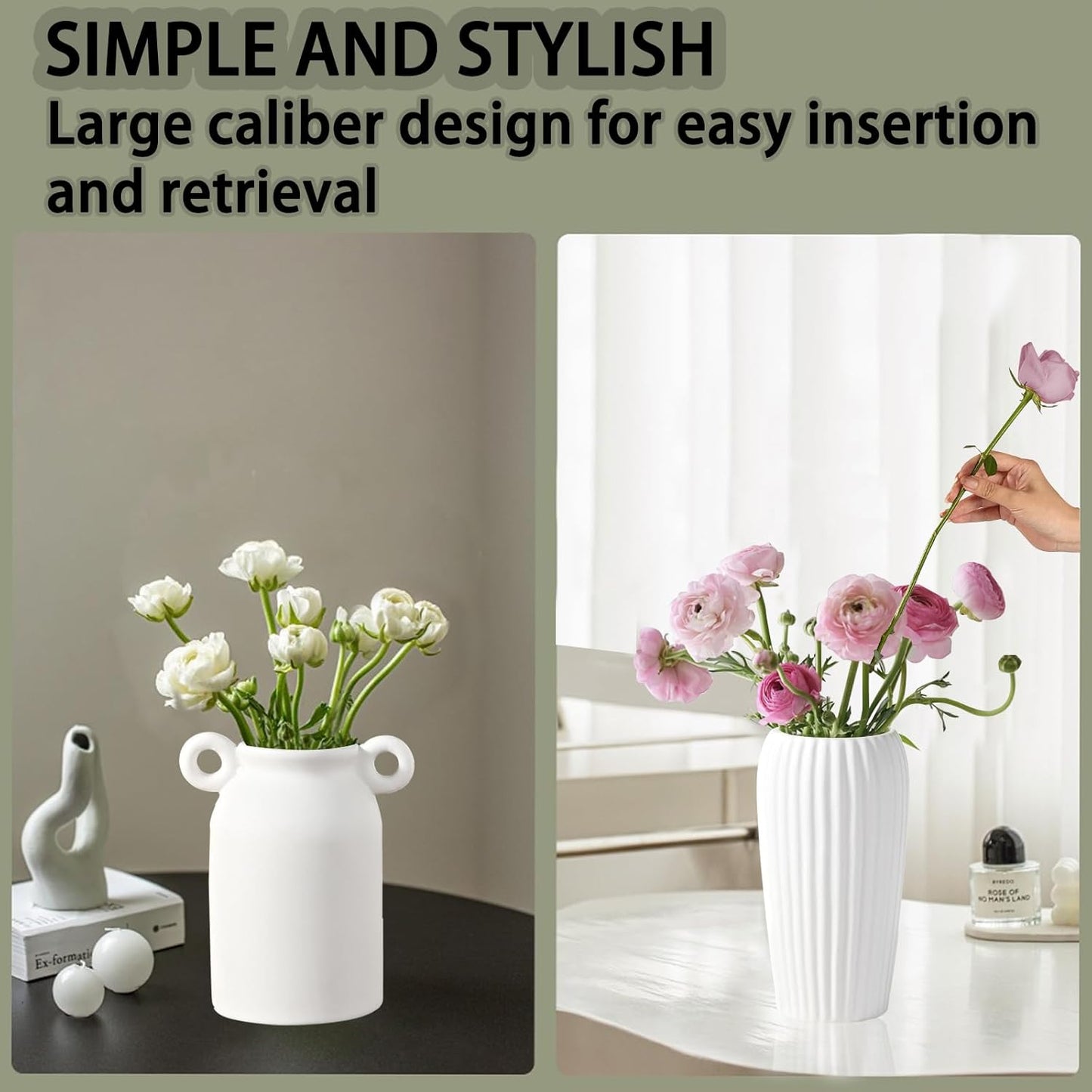 5'' White Ceramic Bud Vases Set of 10,Small Vases in Bulk for Flowers,Mini Vases for Centerpieces,Modern for Floral and Pampas Grass,Boho for Wedding,Party,Table Home Decor