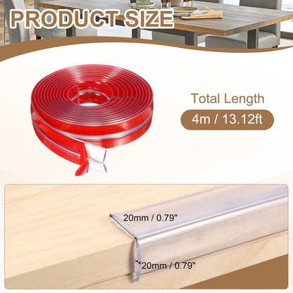uxcell Edge Protector, 6.6ft (2M) x 0.4" (10MM) Clear Furniture Corner Guard PVC Strong Adhesive Proofing Edge Safety Bumpers with 4 Corners Guards for Table Cabinets