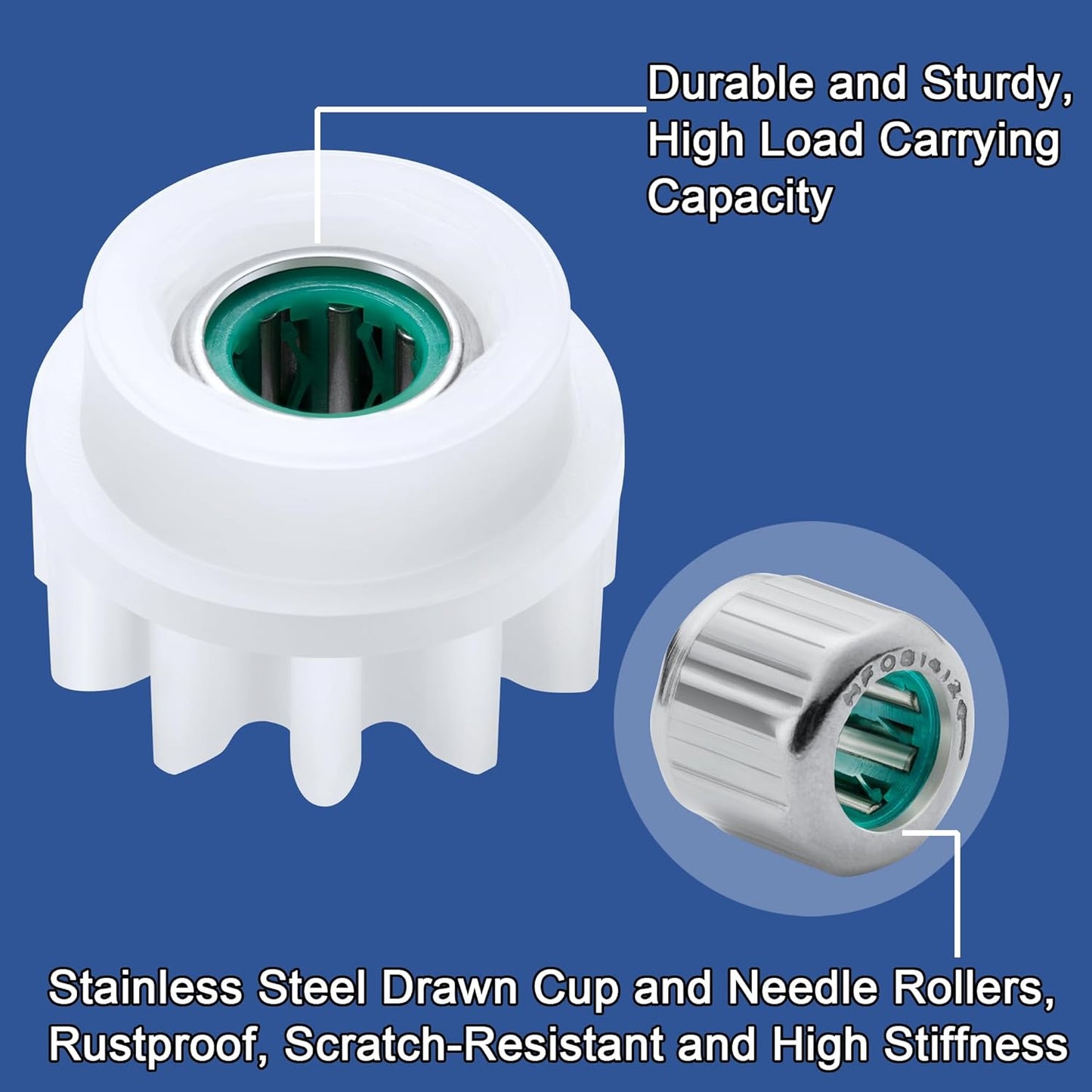 4 Pcs Spin Mop Bucket Pedal Bearing Replacement Gear Compatible with Ocedar Mop Bucket Only, One Way Bearing Repair Parts Compatible with O Cedar Bucket