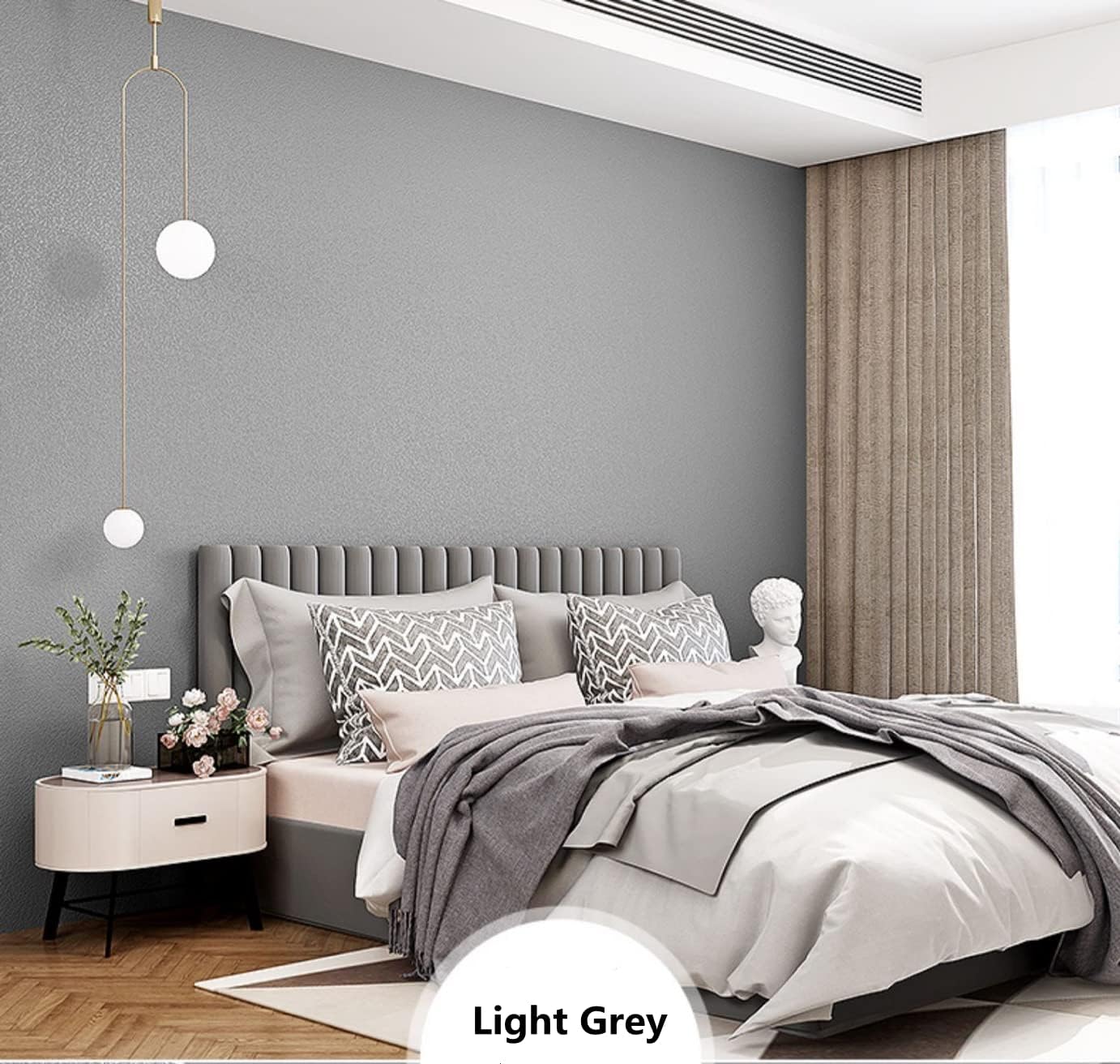17.51in x400in White Wallpaper Peel and Stick Removable Modern White Contact Paper Self Adhesive Textured Decorative Wall Covering Bathroom Kitchen Cabinet Upgrade Thicker