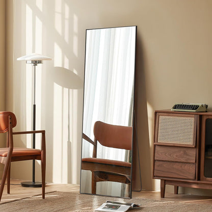 Arched Mirror Full Length, Upgraded 16"x59" Body Wall Mirrors with Shatter-Proof Glass, Floor Standing, Hanging or Leaning, Tall Arch Mirror with Stand Aluminum Alloy Frame for Bedroom Cloakroom