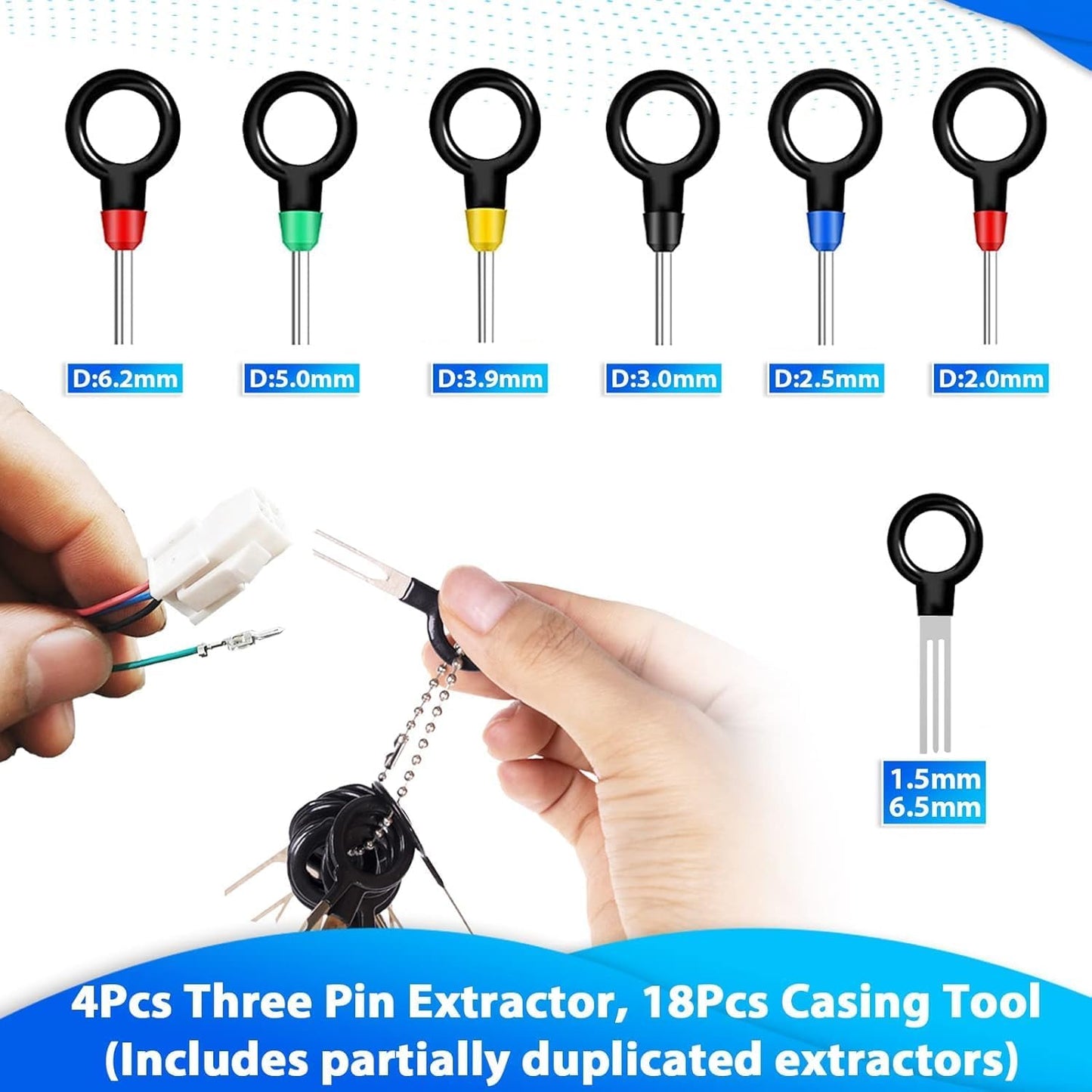 Terminal Pin Removal Tool Kit 82 Pcs Depinning Electrical Connector Pin Extractor Tool Set Wire Terminal Release for Automotive Car Household Devices - Black