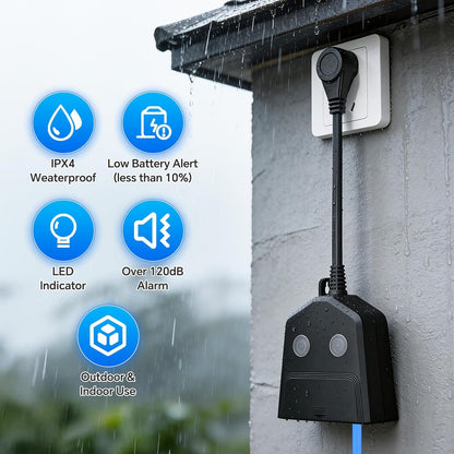 Sump Pump Alarm, High/Low Water Level Alarm with 120dB Alarm, Built-in Backup Battery, IPX4 Waterproof, with 10ft Float Switch for Basement Sump, Water Tank, Septic Tank