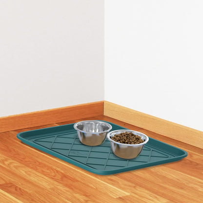 All Weather Boot Tray - Small Water Resistant Plastic Utility Shoe Mat for Indoor and Outdoor Use in All Seasons by Stalwart (Teal)