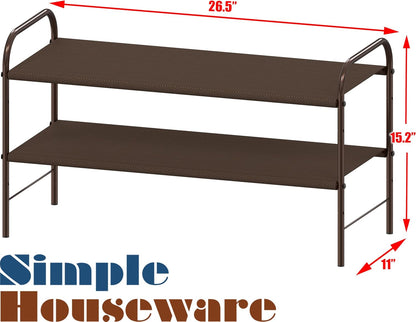 Simple Houseware 3-Tier Shoe Rack Storage Organizer, Grey – Space-Saving Shoe Shelf, Holds 9–16 Pairs, Sturdy Metal Frame, Easy Assembly – Closet, Entryway, Bedroom Shoe Storage Solution