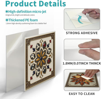 Peel and Stick Backsplash Tile Sticker for Kitchen and Bathroom Walls - 24 Removable 5.9"x5.9" Tiles, Waterproof