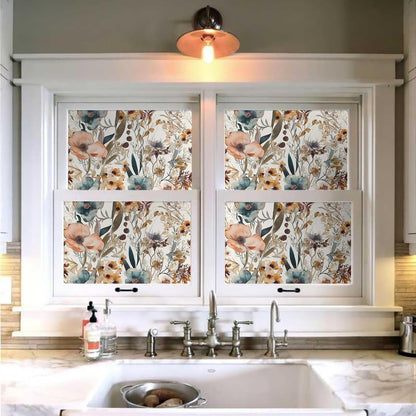 MuralPeel White/Pink/Gold Floral Garden Black Blue Flowers Vintage Peel and Stick Wallpaper Self Adhesive Removable Easy Peel Off Contact Paper Stick on Wall Paper for Bedroom Cabinet Renter Friendly