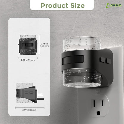 L LOHAS LED Motion Sensor Night Light,Dimmable Night Lights Plug into Wall, 2 Pack Acrylic Nightlight with 0-100 LM Adjustable Brightness, 3000K Plug in Night Light for Bathroom Hallway
