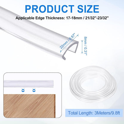 uxcell Clear Edge Trim, 13.1Ft Silicone U Channel Edge Protector, Edges Guards Fits 1/32"-3/32" for Car Doors Sheet Metal Parts (3/16" W x 3/8" H)