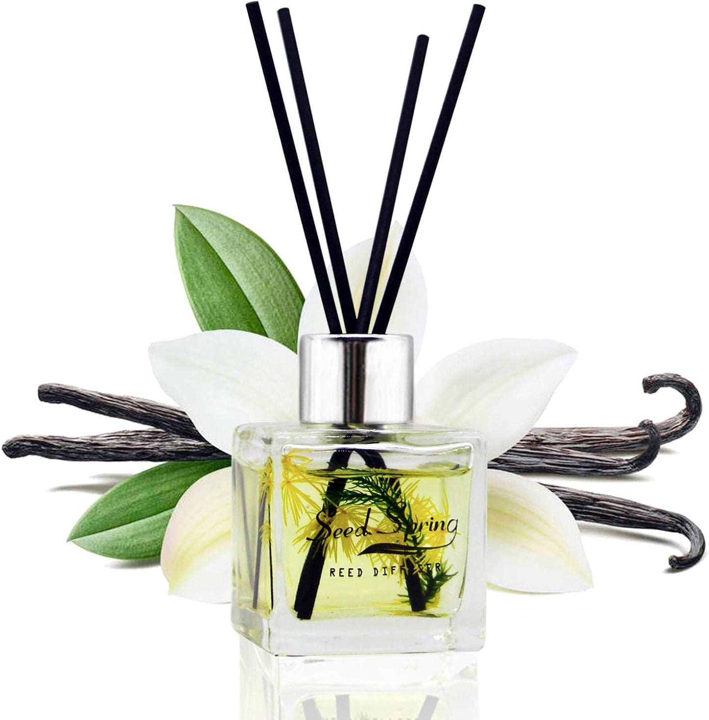 Reed Diffuser Set with Sticks Lavender Aromatherapy Oil Scent Diffuser for Home Office Bathroom Decoration Perfume and Gifts 50ml/1.7 oz