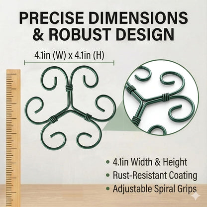 2Pack Green Iron Monstera Support,4.1 * 4.1IN Plant Support Stakes | for Indoor Plants,Durable Green Metal Plant Stem Supports-Easy Installation.