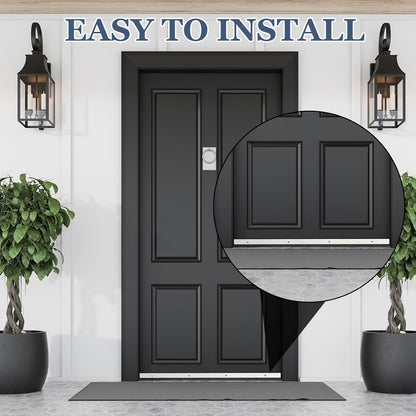 FoldTier 4 Pcs All-Season Door Sweep for Bottom of Door Exterior and Interior, Aluminum Alloy and Rubber, Commercial Weather Stripping Draft Stopper for Threshold Seal (1-3/4 x 36 Inch,Black)