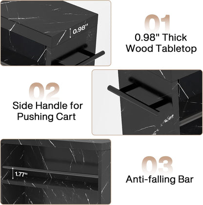 Tribesigns Slim Storage Cart, Rolling Narrow Kitchen Cart on Wheels for Small Place, 4-Tier Slide Out Slim Utility Cart Skinny Laundry Cart with Handle for Kitchen, Bathroom, Laundry