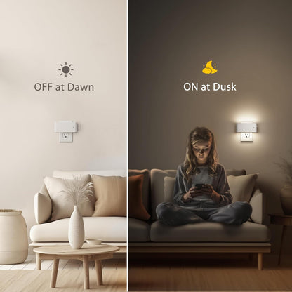 Briignite Motion Sensor Night Light, 2 Pack Motion Activation Night Lights Plug into Wall, Auto On Off, 0-100LM Dimmable Night Light Plug in, 3000K Warm White LED Nightlight for Kids Bedroom Hallway