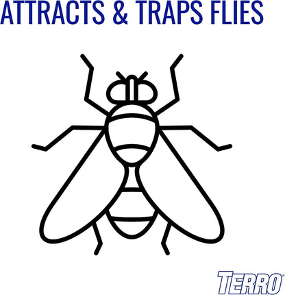 TERRO T518 Fly Magnet Indoor Housefly, 8 Count Pack, Sticky Fly Trap Indoor Hanging