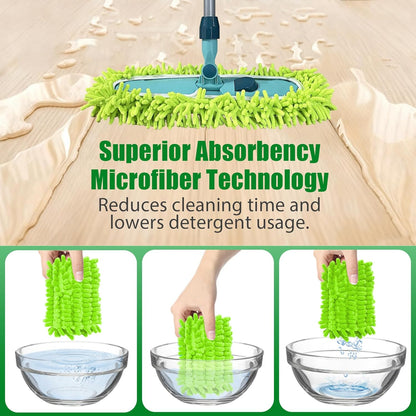 4PCS 14''~16'' Microfiber Dust Mop Pads Compatible with Leifheit 55210,Reusable Mop Refills,Replacent Wet Mopping Pad & Washable Dry Sweeping Cloths for Hardwood Floor/Tile/Marble Cleaning