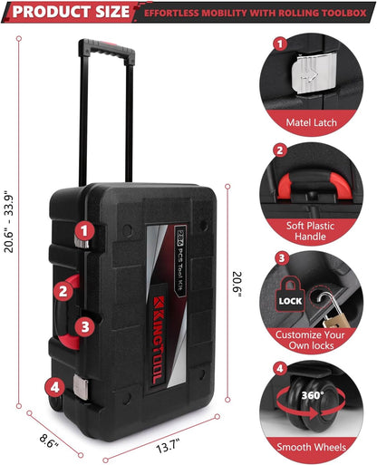 KingTool 325 Piece Home Repair Tool Kit, General Home/Auto Repair Tool Set, Toolbox Storage Case with Drawer, General Household Tool Kit - Perfect for Homeowner, Diyer, Handyman